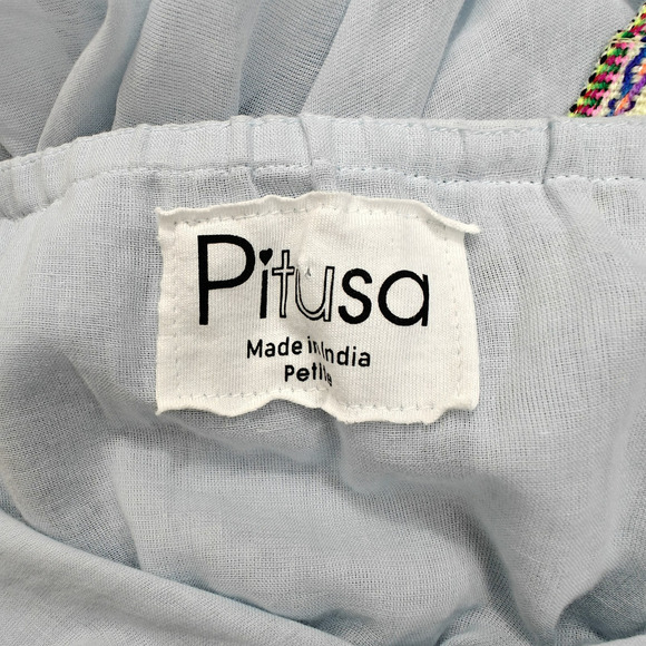 Pitusa Multi Flare Dress Sz XS Small Blue Arctic Ice Ruffle Beach Ethereal Boho - Picture 10 of 12